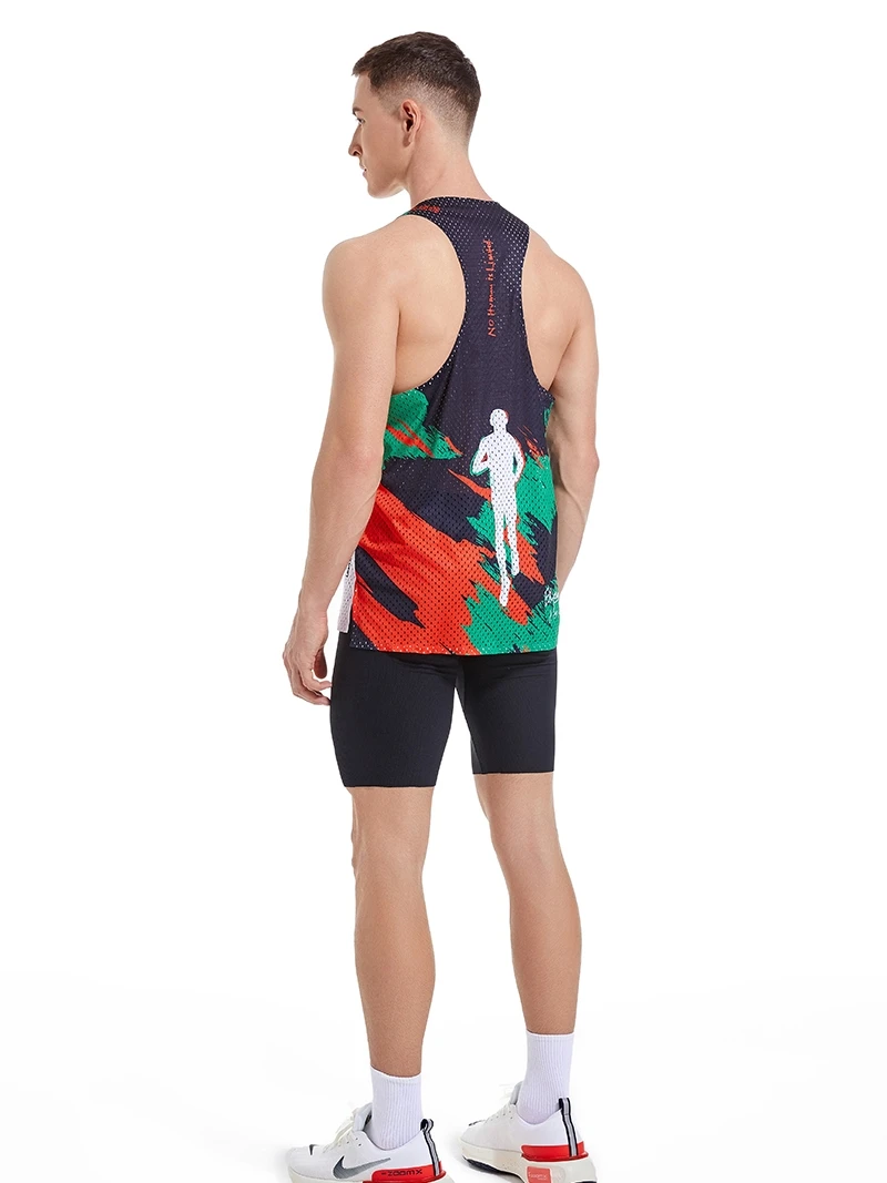 

Sanken Qui Dry Sports Vest for Men And Women Lightweight Fitn Training Running Top Geometric Pattern Slim Fit Youth Faion