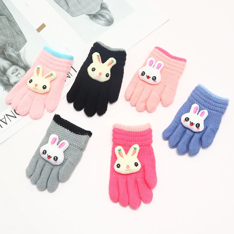 

1-3 Years baby Winter Hand Gloves Thick Warmer Knitted Mittens Thicken Mittens for Kids Cute Cartoon Gloves Boys Girls