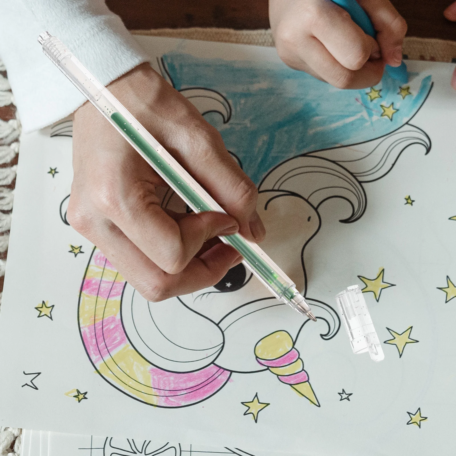 

12 Pcs Flash Pen Colored Gel Drawing Markers Glitter Sparkle Pens Plastic for Crafting