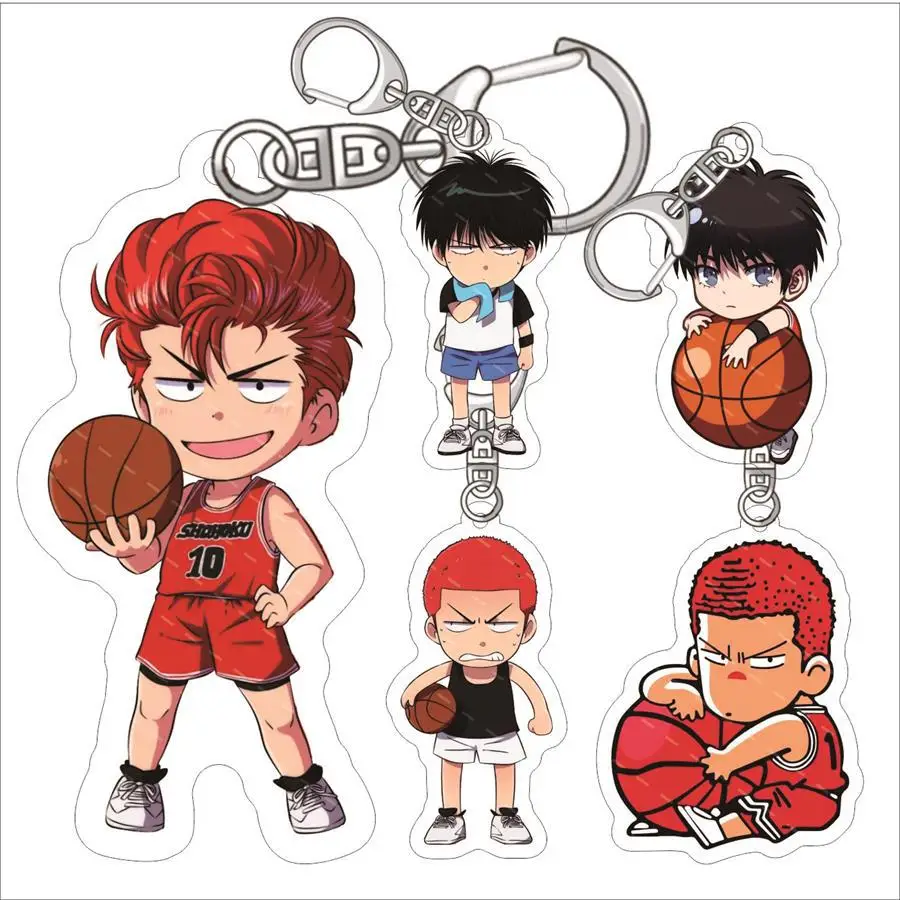 El primer Slam Dunk Anime Sakuragi Hanamichi llavero acrílico llavero dibujos animados Fans bolsa regalo figura exhibición amigos Accesorios