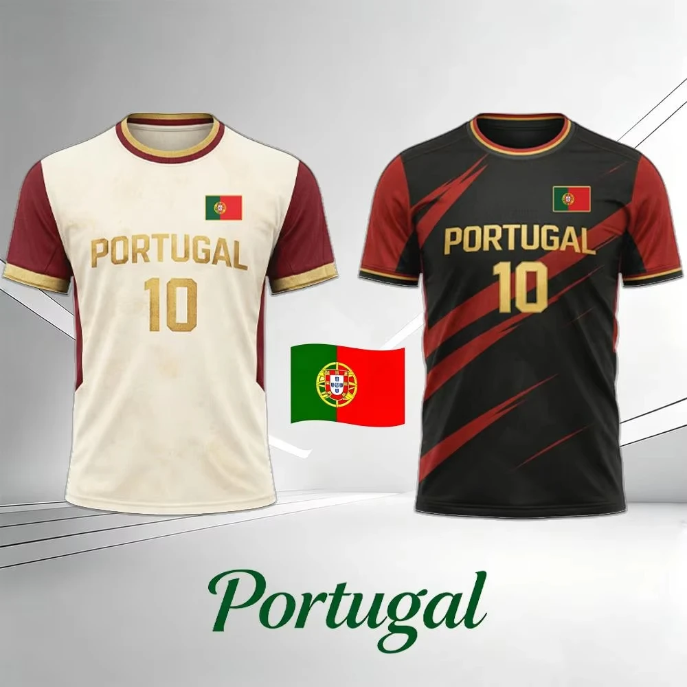 Camiseta con estampado de la bandera de Portugal, uniforme de entrenamiento de fútbol de verano, camiseta transpirable de secado rápido para hombre y mujer, regalo