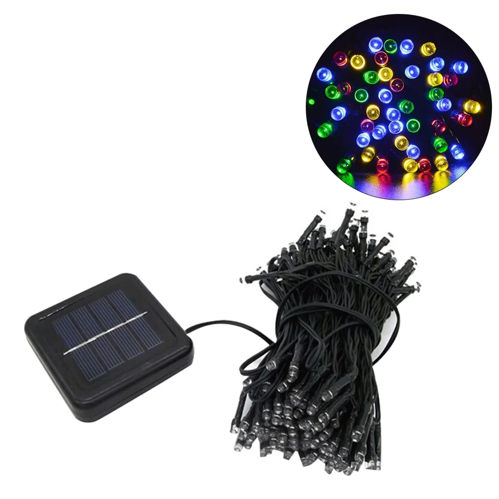 50 مصباح LED يعمل بالطاقة الشمسية للعطلات، حبل متعدد الألوان، مقاوم للماء، جنية تعمل بالطاقة الشمسية #1
