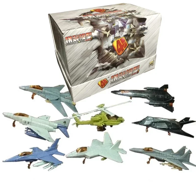 

8PCS/Set 1/165 4D Plastic Assemble Airplane MIG-29 F22 AH-64 Apache Helicopter Military Fighter Sand Table Toy For Children
