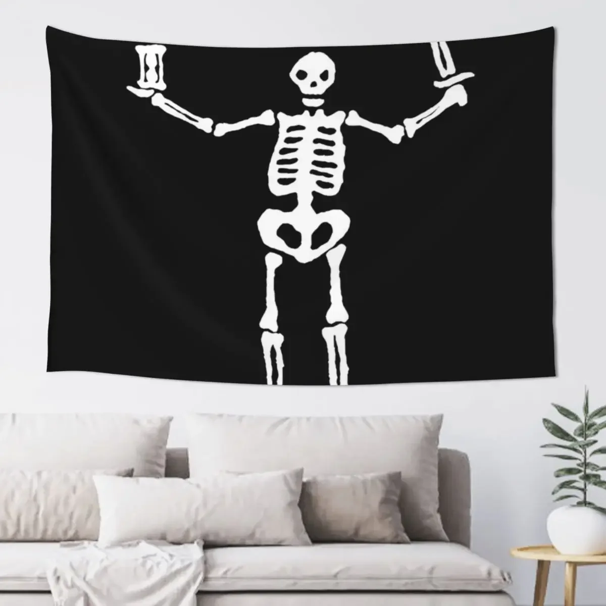 

Black Sails Pirate Flag White Skeleton Tapestry Room Decor Korean Style Wall Mural Decoration Room Room Decor Tapestry