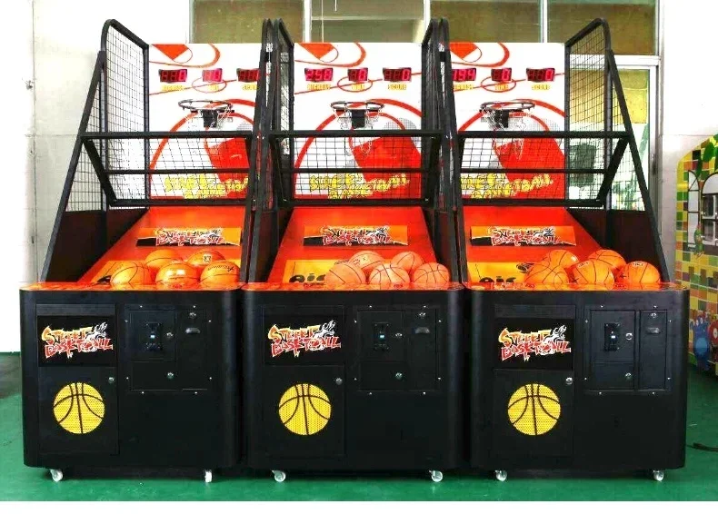 -Coin Operated Indoor Commercial Street Basketball Arcade Game Machine Collapsible Street Basketball Machine
