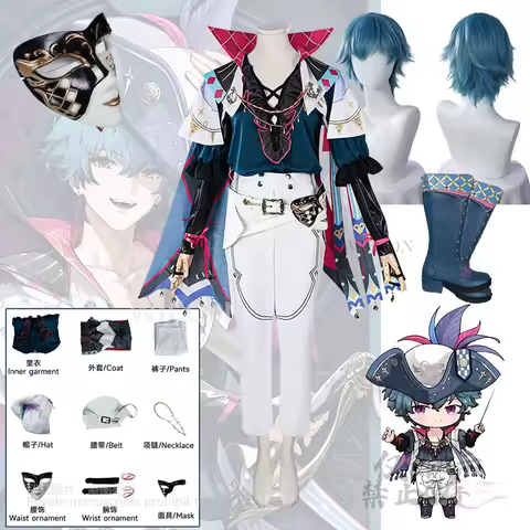 Anime Anime Wuthering Waves Cosplay Brant Costumes Wig Uniform Hat Mask Clothing Boys Halloween Party Outfits Customized Cosplay