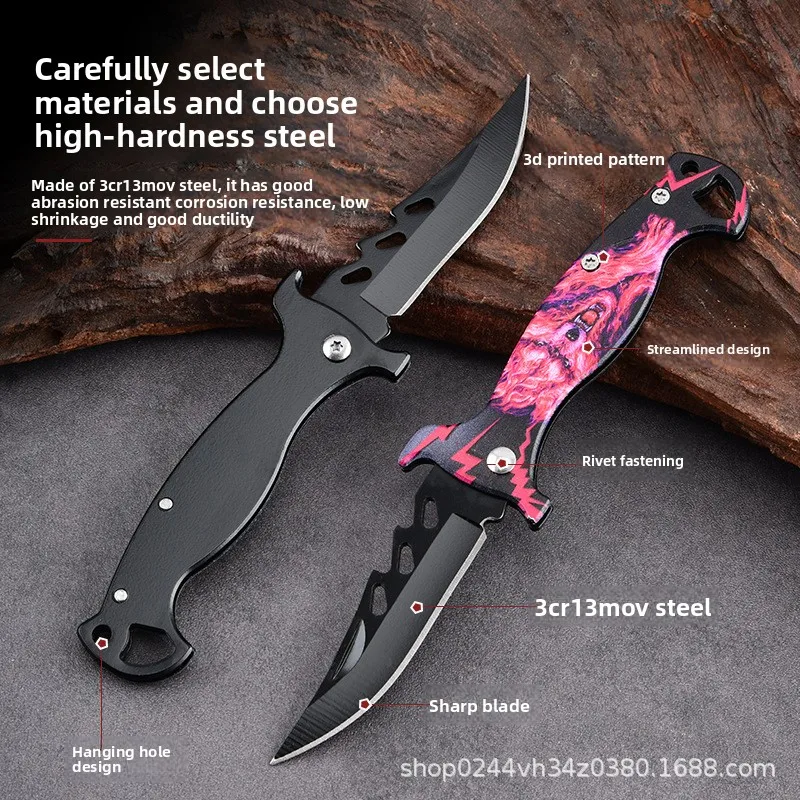 Best-selling Folding Knife, Stainless Steel Fruit Knife, Keychain Knife, Sharpener, Portable Carry Knife