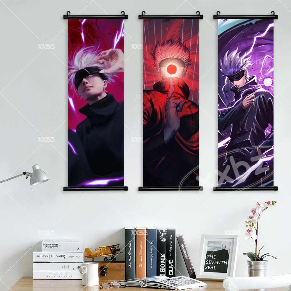 Jujutsu Kaisen Leinwand Home Dekoration Scroll Bild Hot Anime Figuren Drucken Poster Wand Kunst Hängen Malerei Nachttisch Hintergrund – Detail 4