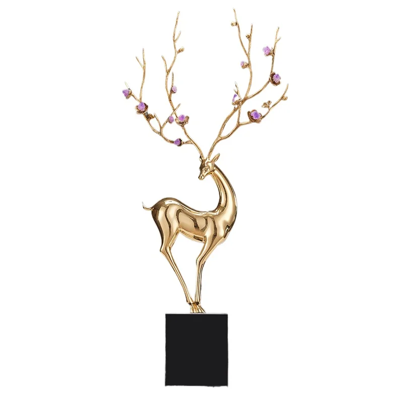 

Light luxury amethyst large deer ornament