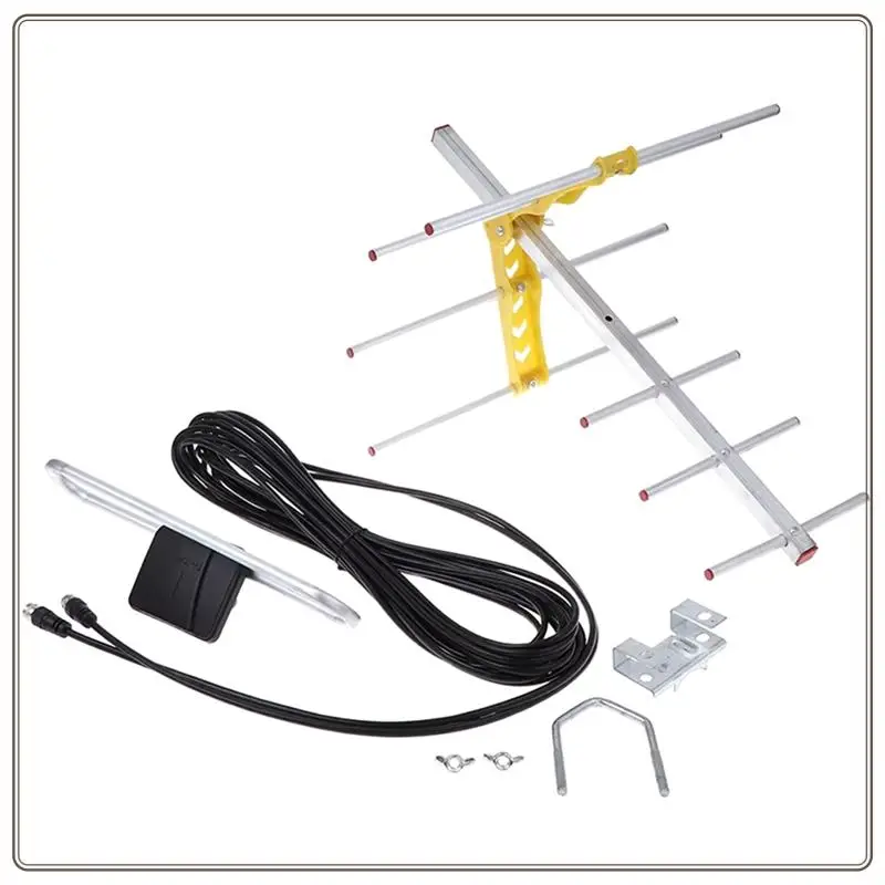 Reliable-HD Digital TV Antenna 100Mile 10Db Amplified 8 For Yagi For UHF/VHF/FM HDTV Outdoor Antenna Accessories,HD Digital TV A