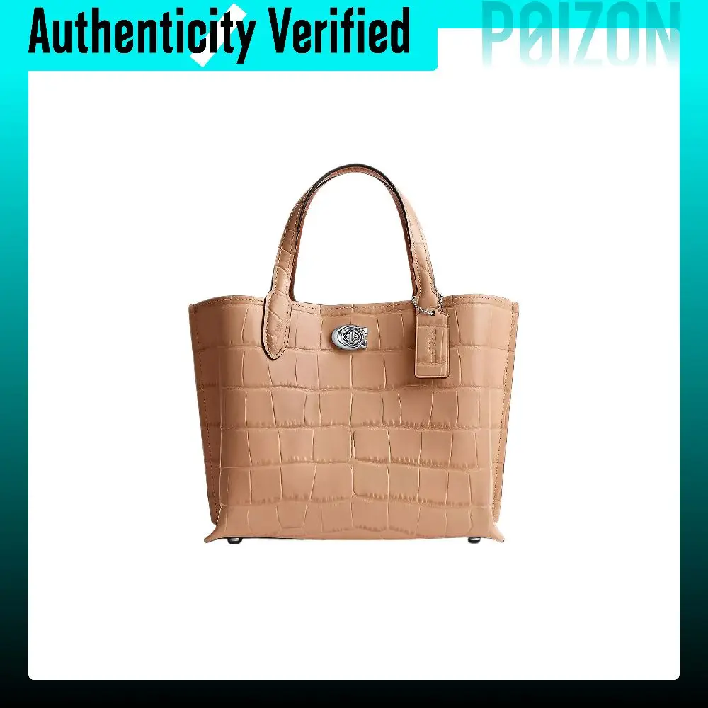 COACH Willow Crocodile Embossed Leather Bucket Bag, Tote Bag, Shopping Bag, Crossbody Handbag Medium Women's C8632-LHWG7