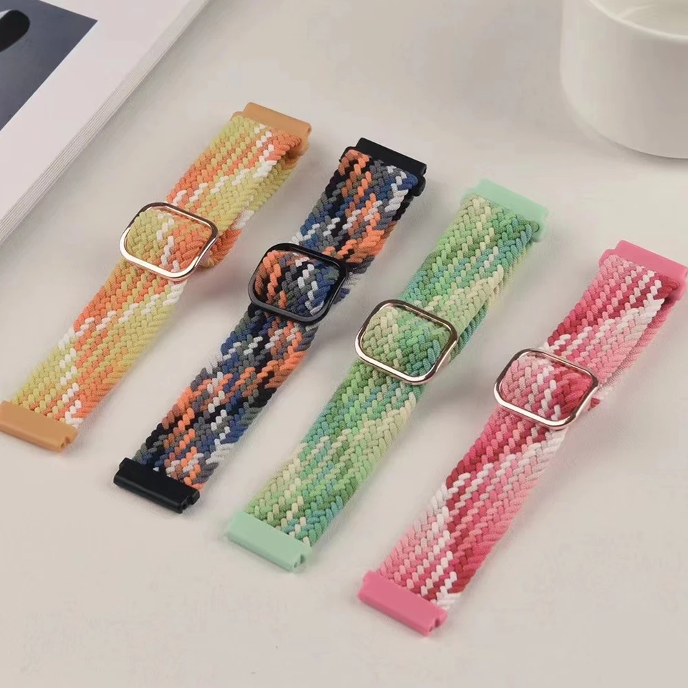 サムスンギャラクシーウォッチ用ナイロンストラップ,編組ブレスレット,サムスンギャラクシーバンド4, 5,6,44mm, 40mm,pro 45mm,クラシック47mm, 43mm, 46mm 42mm、20mm
