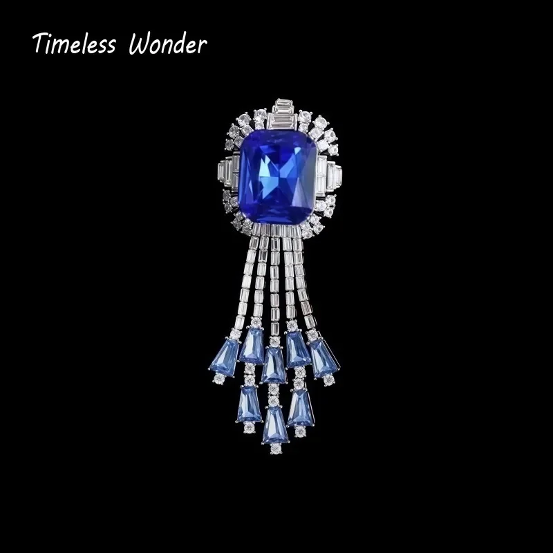 

Timeless Wonder Fancy Zircon Geo Tassel Brooch Pins Women Designer Jewelry Runway Rare Gift Cute Art Deco Trendy Versatile 5384