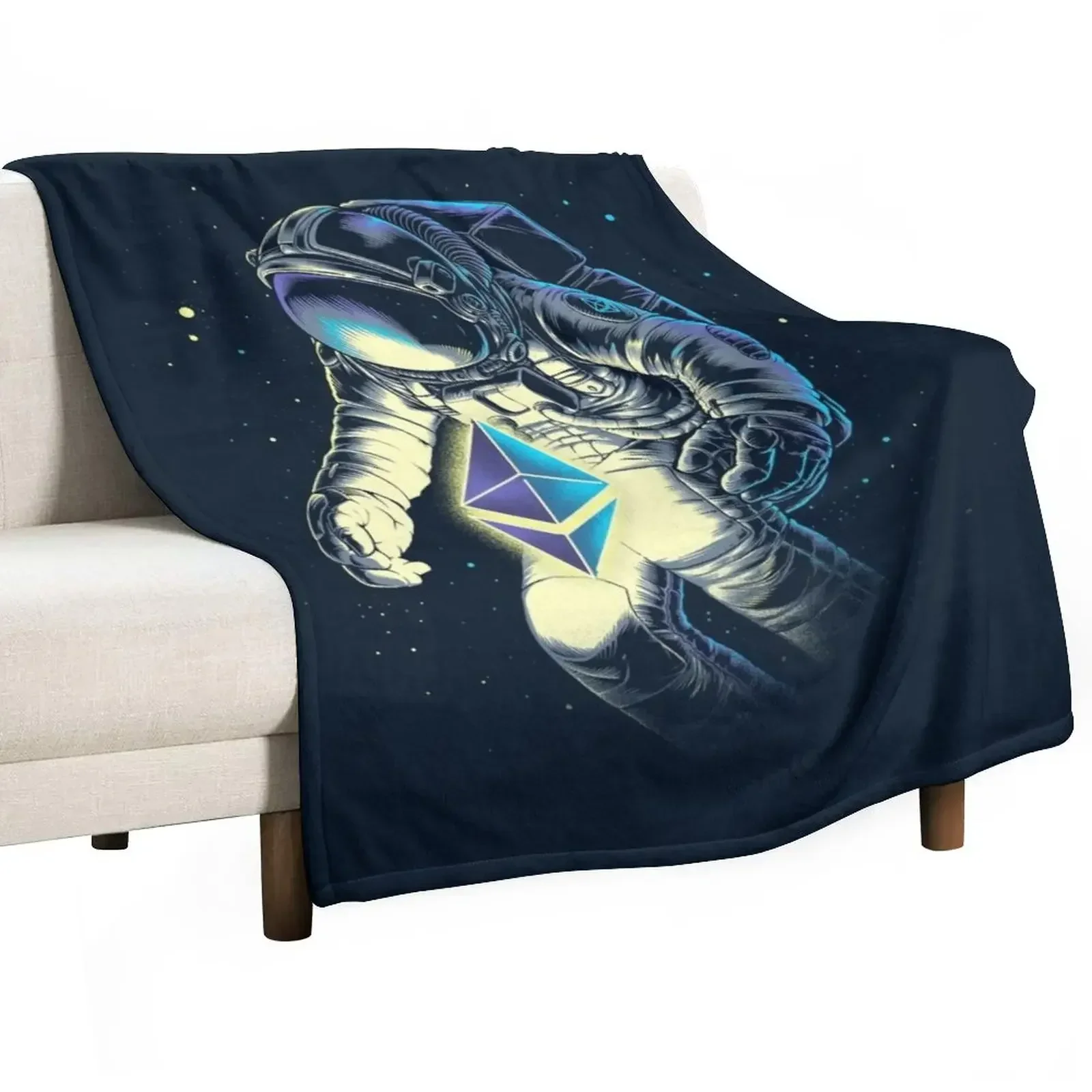 

Space Ethereum Throw Blanket Flannels Travel Moving Hairy Blankets