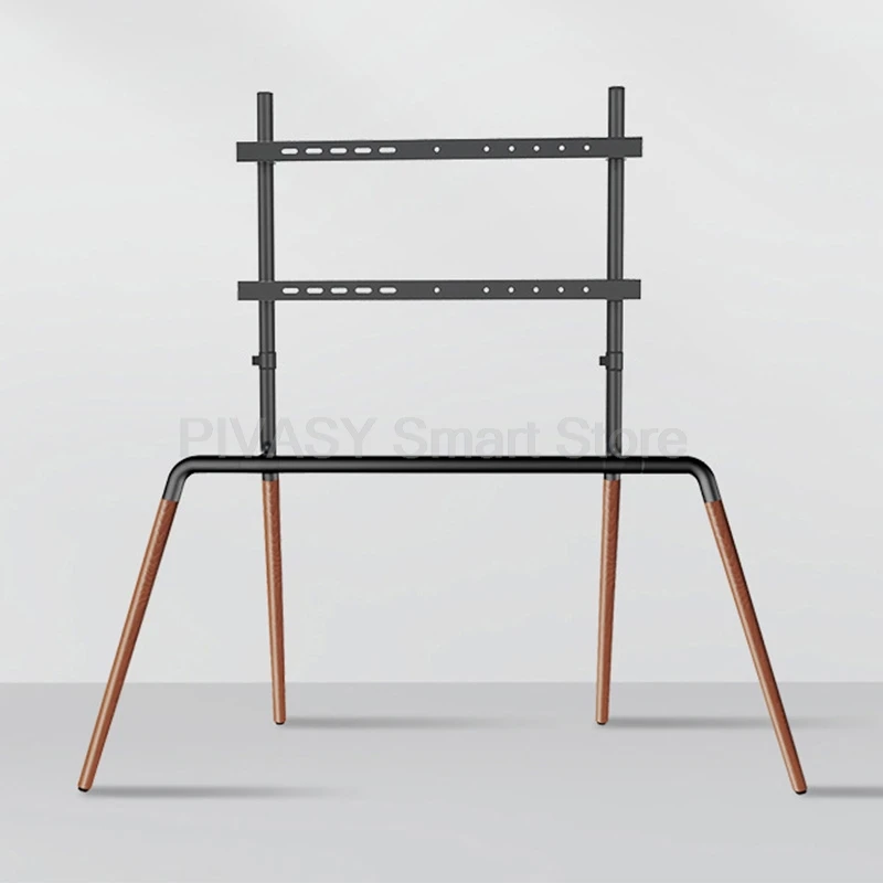 رف قائم للتلفاز حامل أرضي فني خشبي لشاشات تلفزيون 43/60/75 بوصة معززة بأربعة أرجل لمسافة الفتحات في غضون 600 × 400 مم