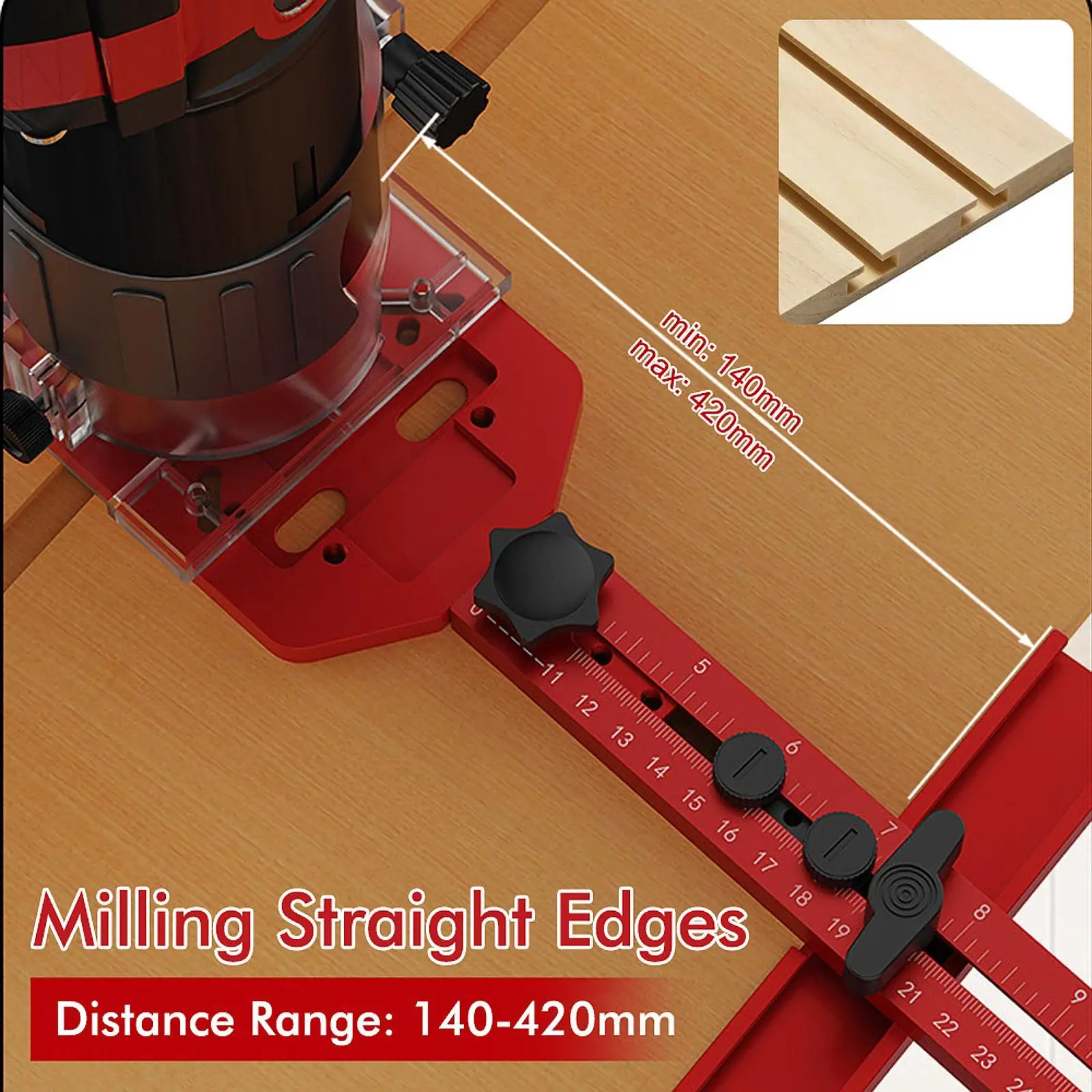 Milled Circular Scale เครื่องตัดสล็อตแผ่นด้านล่างฐานเราเตอร์งานไม้เครื่องมือมัลติฟังก์ชั่นสําหรับช่างไม้มืออาชีพ