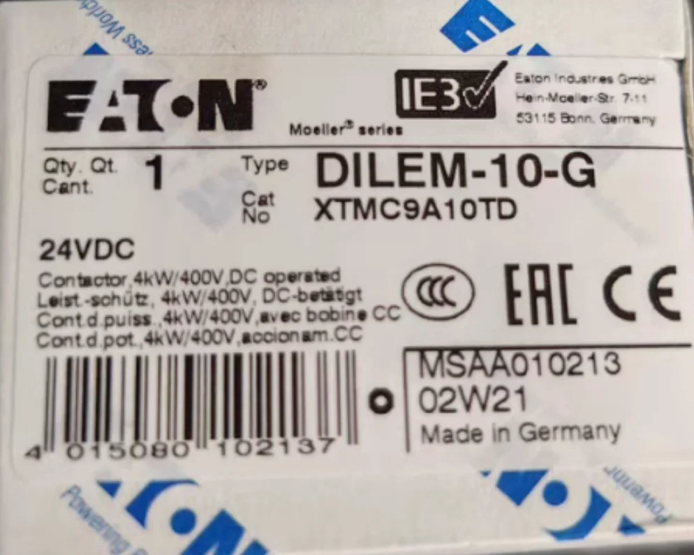 New Eaton DC Contactor DILEM-10-G(24VDC)