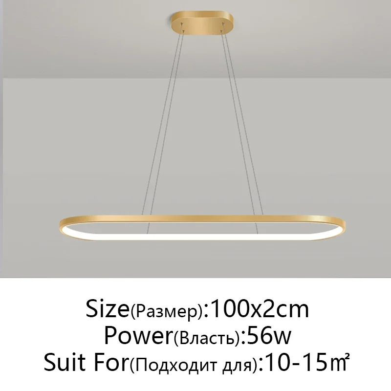 Moderne minimalistische LED-hanglamp ovaal kantoor conferentie studio hanglamp bar restaurant woondecoratie verlichting - afbeelding 1