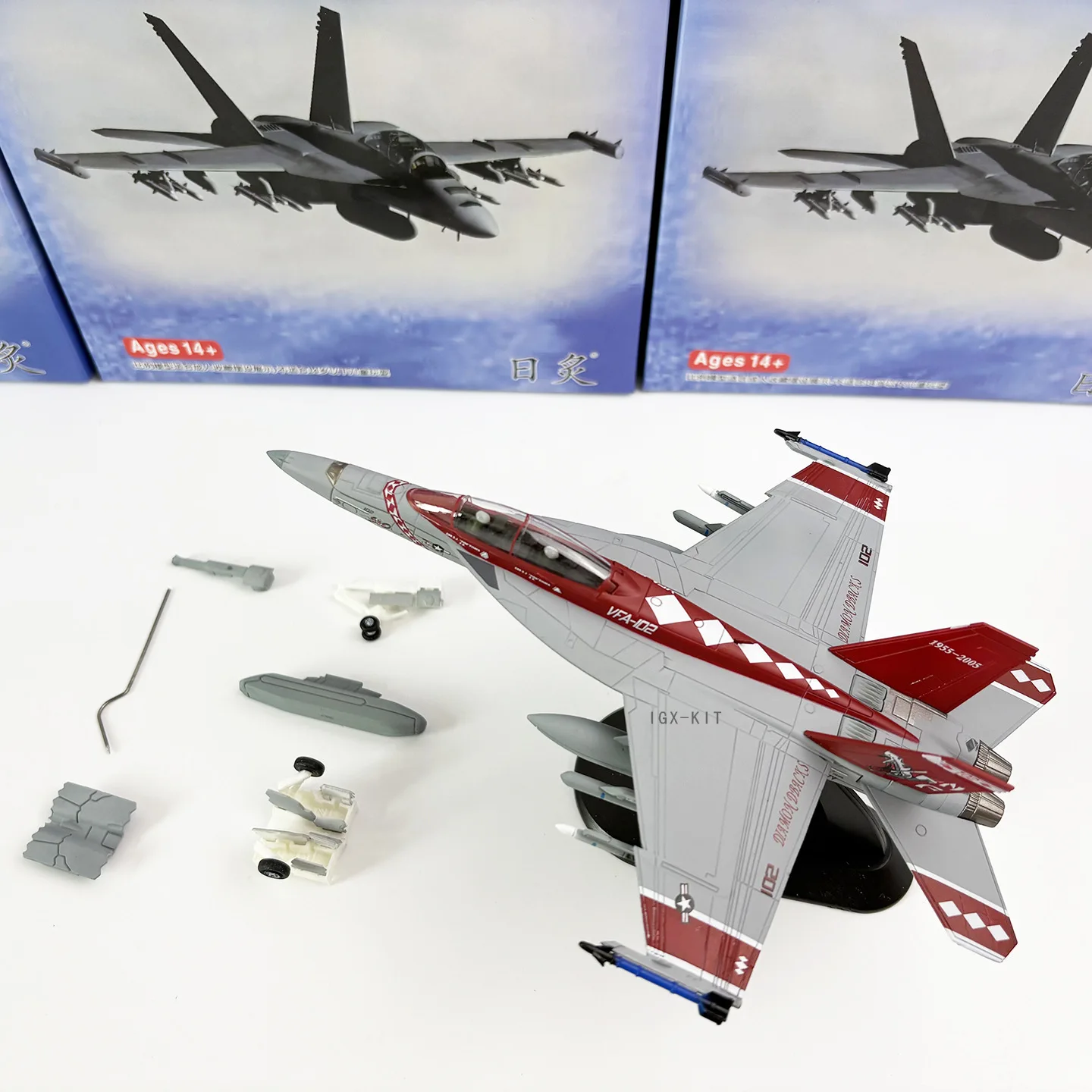 Diecast Metal 1:100 Scale F/A-18 Rattlesnake Squadron Fighter Aircraft USAF Aircraft Model Toy Desktop Ornament Collection Gifts