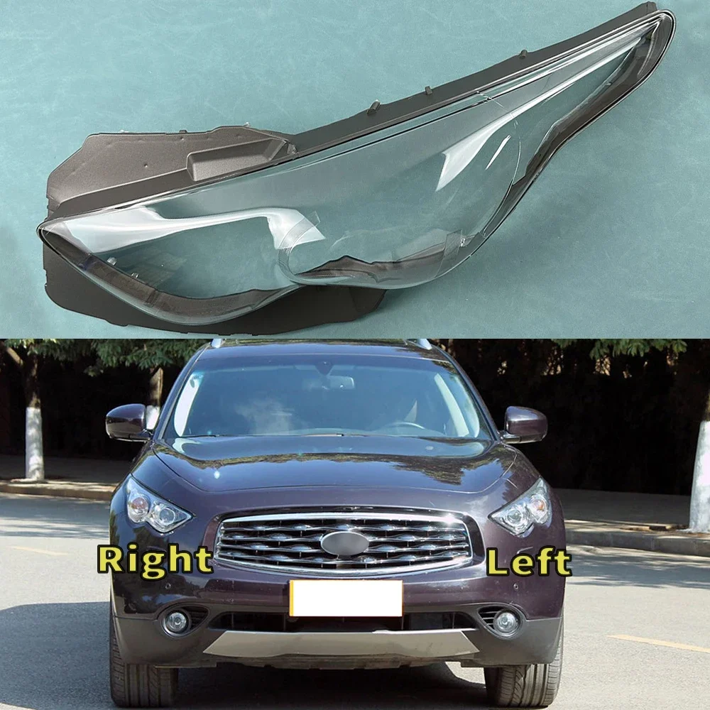 For Infiniti FX35 FX50 2009-2013 Headlight Cover Transparent Lampshade Lens Lamp Shell Plexiglass Auto Replacement Parts