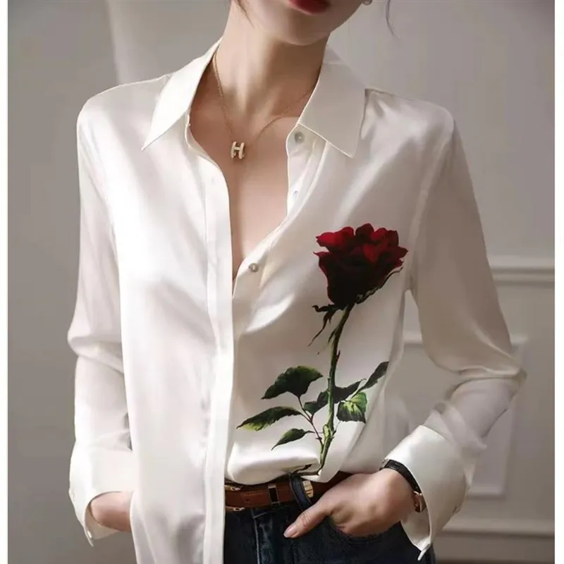 女性用ヘビーシルク irt ロングスベ クリーンフィットデザイン ポリエステル繊維 変形しない 薄いスレ フリップカラー 秋シーズン