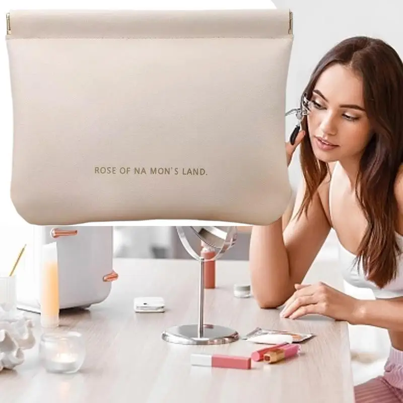 Soft Pouch PU Leather Headphone Storage Bag Compact Storage With Snap Spring Closure For Coin Purse Travel Home Friend