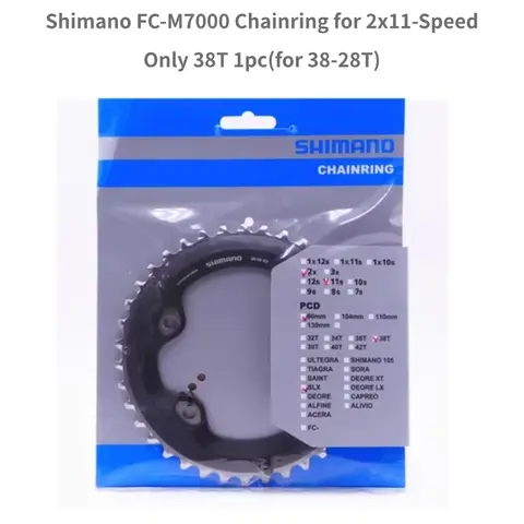 Shimanoスラッシュ2スピードチェーンリング、FC-M7000、64bcd 96bcd、34-24t、36-26tまたは38-28t、2スピードFC-M7000クランク用ギアの組み合わせ