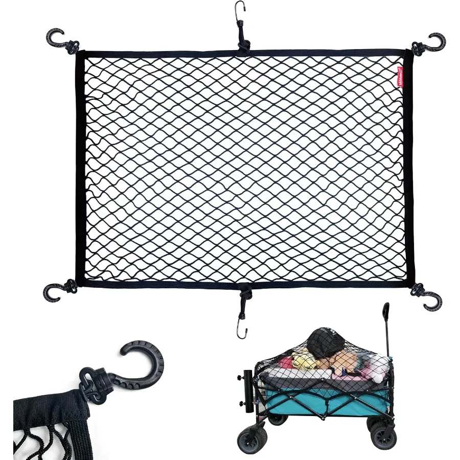 

Cargo Net for Utility Folding Wagon Garden Cart Folding Trolley Cart Beach Cart Made of HeavyDuty Elastic Nylon net 24X35.5to 4