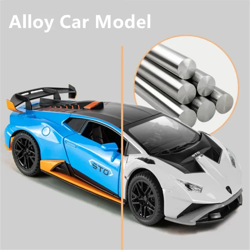 新しい 1:24 ウラカン STO スポーツカー合金車モデル Diecasts 金属おもちゃの車モデルシミュレーション音と光コレクションおもちゃギフト