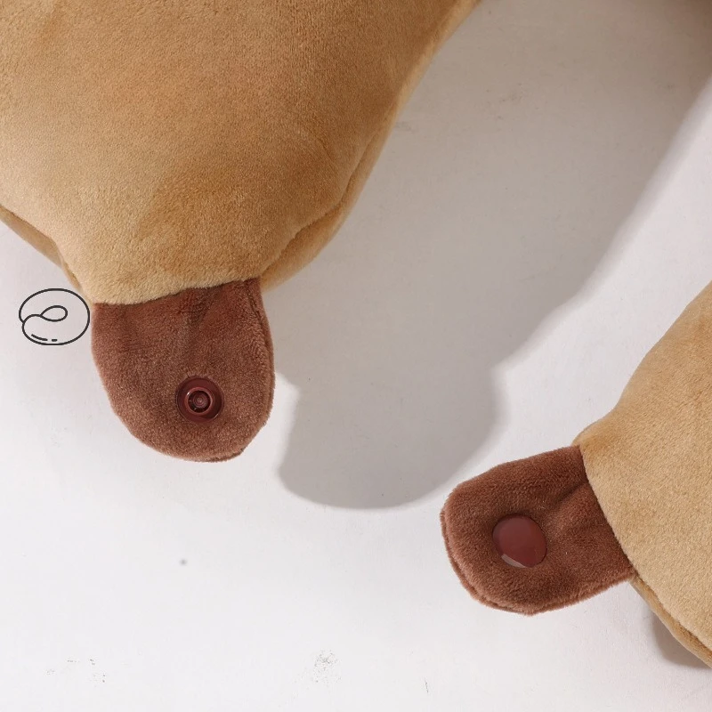 Tragbares Cartoon-Capybara-U-förmiges Plüschkissen, 2-in-1, Reise-Nackenstützkissen, niedliches Plüsch-Wurfkissen, Bürostuhlkissen – Detail 6