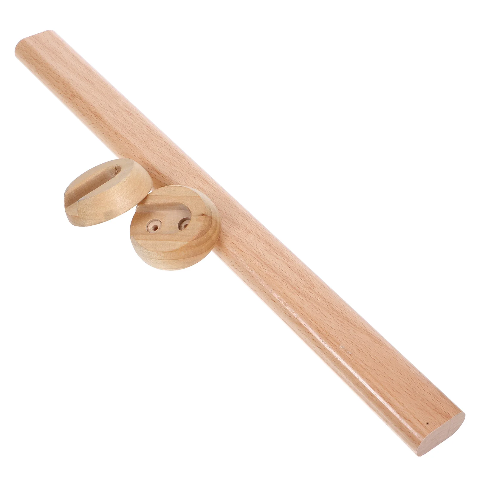 

Wooden Closet Rod Beech Wood Solid Rod Heavy Duty Closet Hanging Pole Clothes Organizer with Flange Easy Installation