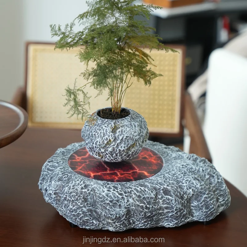 

360Automatic Rotation Magnetic Levitating Bonsai Floating Plant Pot Magnetic Levitation Pots for Plants Levitating Flower Pot