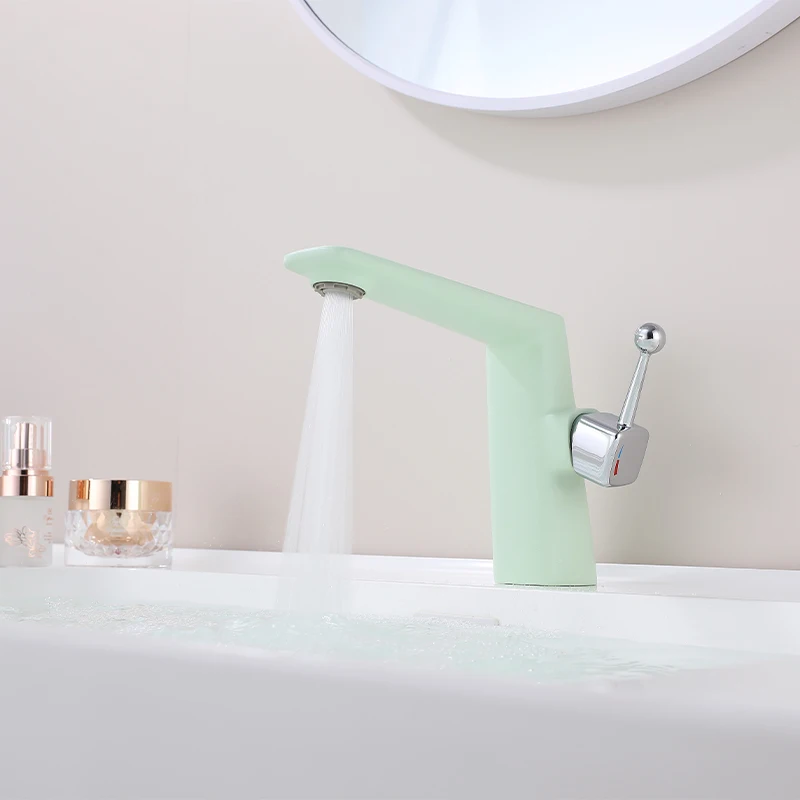 

Смесители для раковины в ванной комнате, 2-режимный выдвижной смеситель для раковины, монтируемый на палубе, одно отверстие, смесители для горячей и холодной воды в ванной комнате, зеленый