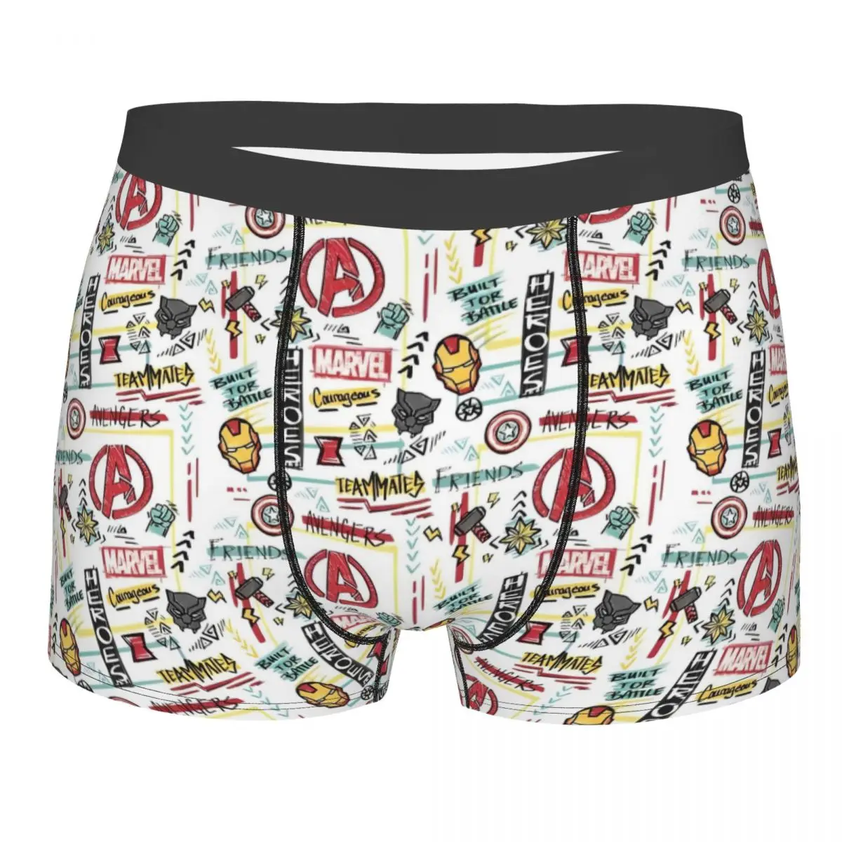 

The Avengers Superhero Man Underwear Cartoon Spider-Man Iron Man Boxer Briefs Shorts Panties Funny Mid Waist Underpants for Male