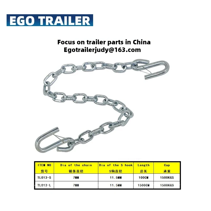 Ego trailer 3500lbsTrailer catene metalliche di sicurezza corda con ganci a molla S legare parti Camper accessori Camper Caravan