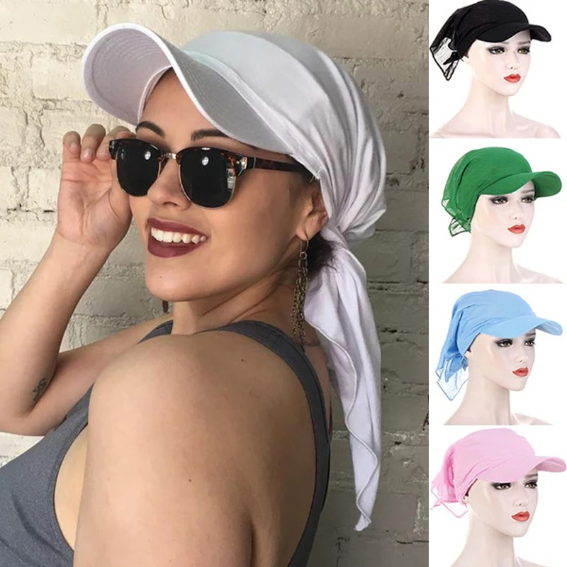 

Бейсболка Durag с полями, мусульманский головной убор с солнцезащитным козырьком и завязывающимся шарфом, тюрбан, головной убор, бандана, головной убор