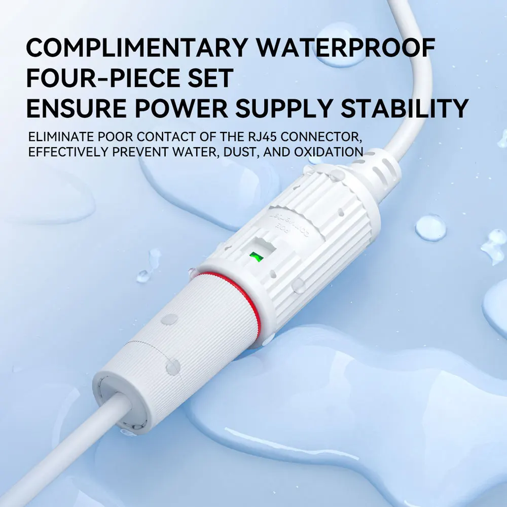 48V zu 5V Wasserdichter PoE-Konverter, RJ45-Anschluss zu Typ-C 5V/2A, IEEE802.3 AF/AT Power Over Ethernet für Typ-C Passive 5V Geräte – Detail 3