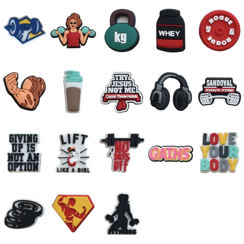 Body Building Shoe Charms for Crocs Sandals Kids Clogs Pins Girls Badges Men Jeans Women Decorations Buckle Shoes Accessories