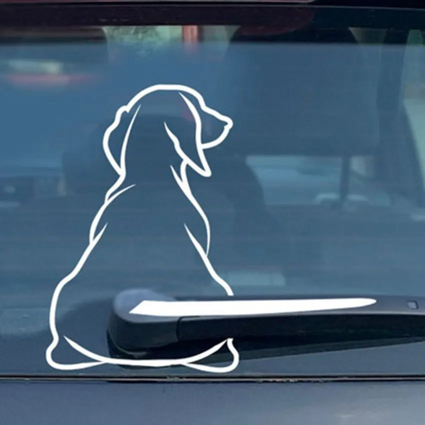 Funny Dog Moving Tail Car Sticker Window Wiper Decals Dog Sticker Car Rear Sticker Wiper Tail Decals Windshield Interesting