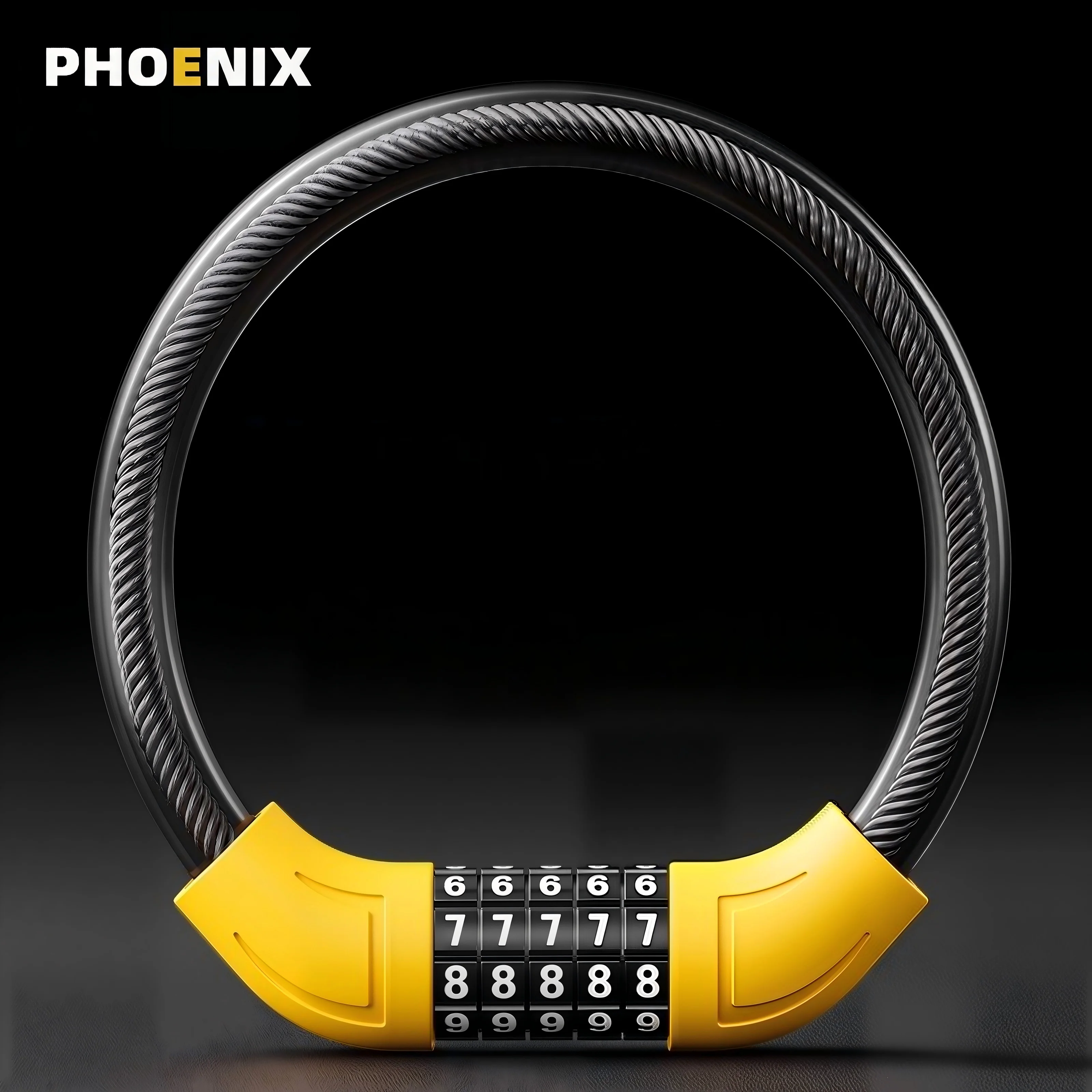 5 Digit Code Bicycle Lock Waterproof Anti-Prying Steel Cable Lock Security Safe Lock for MTB Road Bike E-Bike Motorcycle Scooter