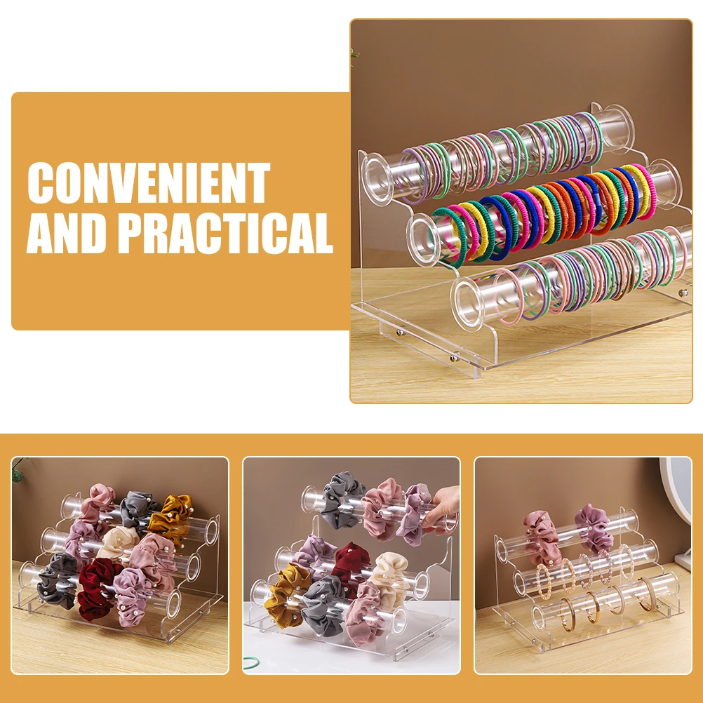 

3 Tier Acrylic Jewelry Bracelet Watch Organizer Rack Transparent Bangle Display Stand Household