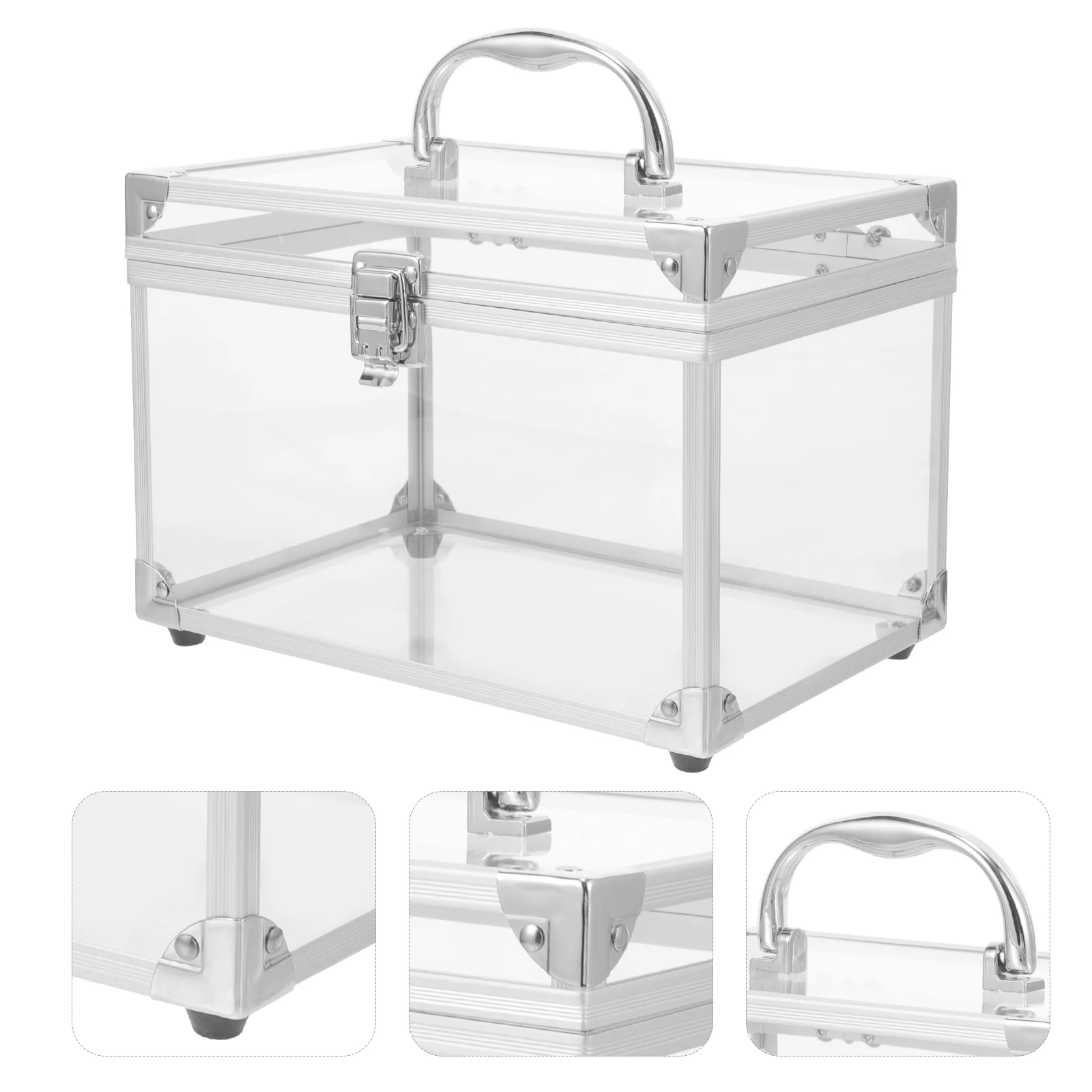 Vinyl Records Storage Box CD Container Boxes with Lids Case Dvd Holder Silver Portable Disc