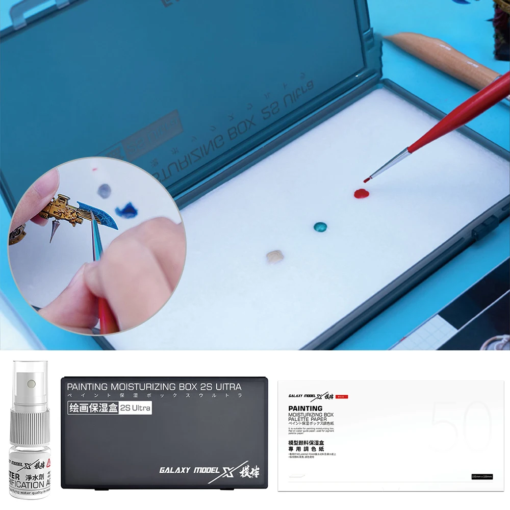 

Model Decals Moisturizing Box for Acrylic Painting Model Coloring Decal Stickers Wet Tray Water-based Paint Holder Modeling Tool