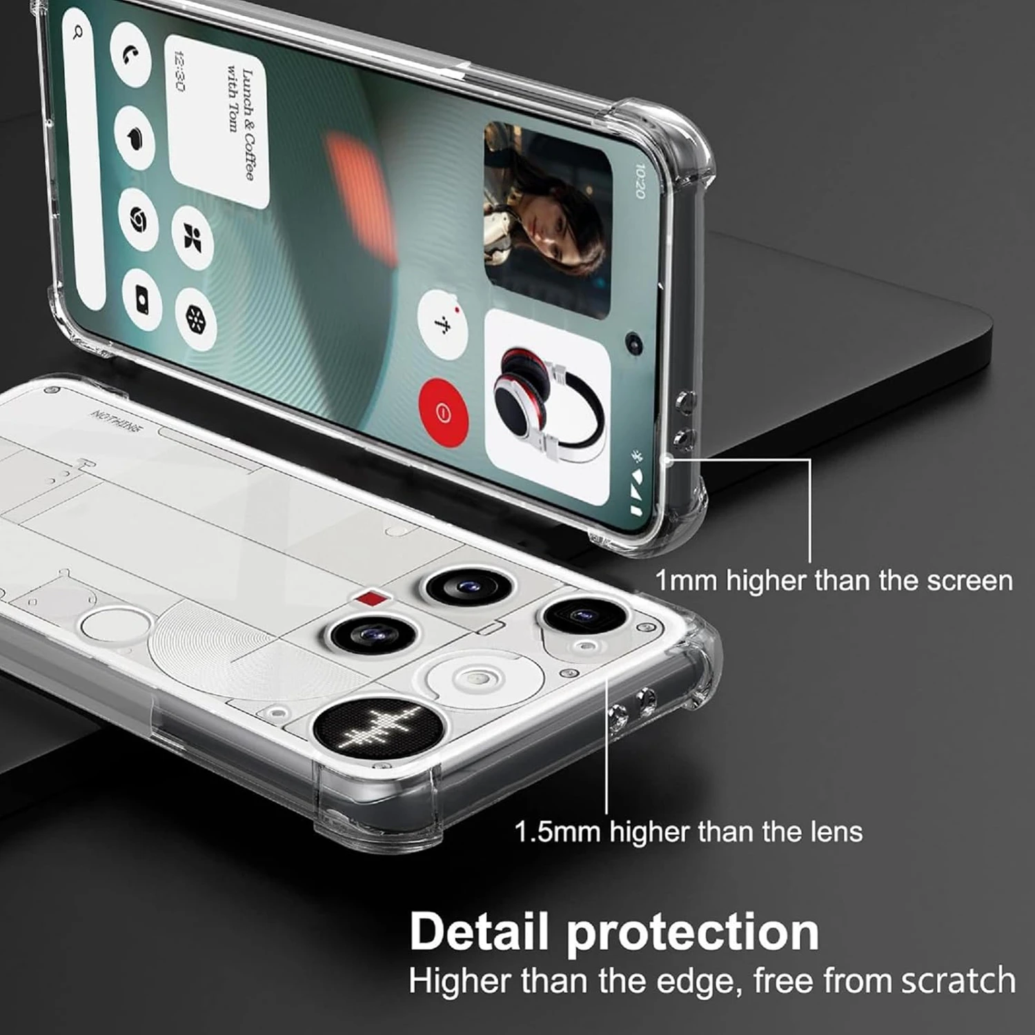 Four-Corners stoßfeste TPU-Hülle für Nothing Phone 3 (3). Schutzhülle, transparente Rückseite, Shell-Rahmen, Fundas Coque