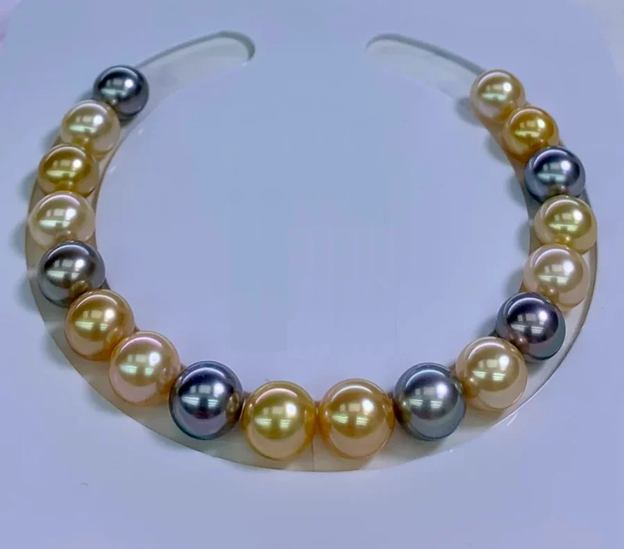 GENUINE NATURAL SOUTH SEA  PEARL LOOSE PEARL FULL DRILLED & 18 PCS PEARLS & 9-10MM