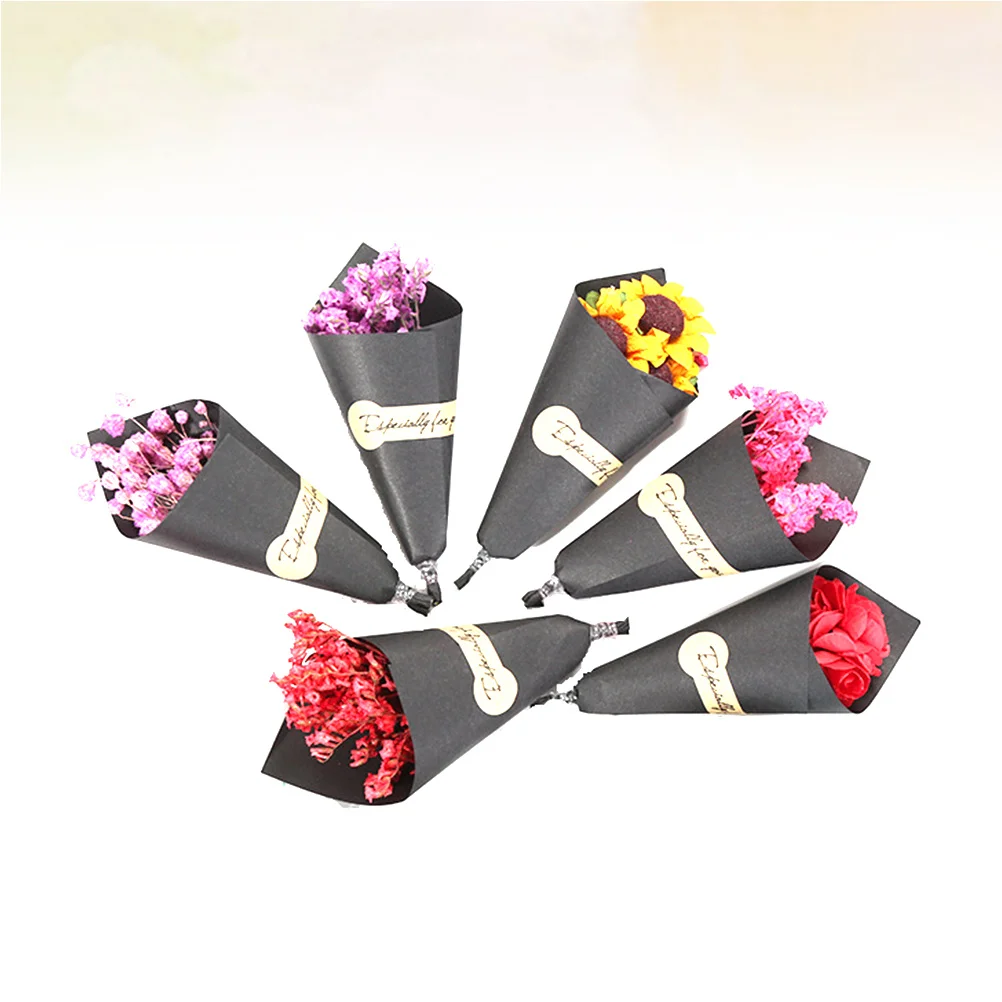 6 Stück getrockneter Blumenstrauß, hochwertig, umweltfreundlich, zum Basteln, Hochzeit, Valentinstag, Geschenk, Dekoration, Party-Bouquet, Foto-Requisite, Dekoration