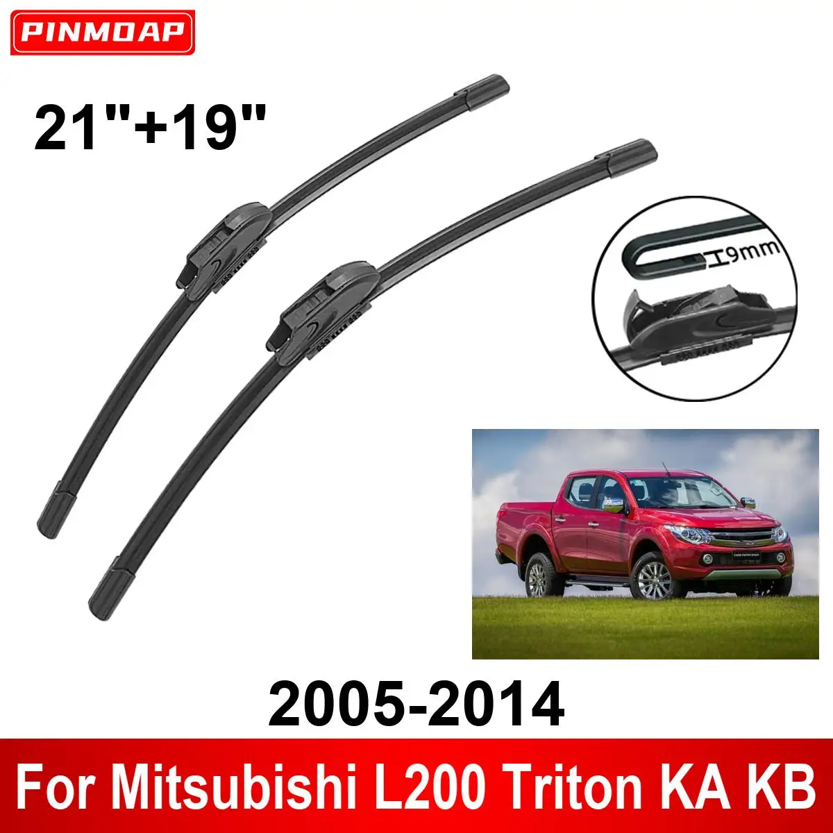 

Car Wiper for Mitsubishi L200 Triton KA KB 2005-2014 21" + 19" Front Rear Wiper Blades Brushes Cutter Accessories 2013 2014