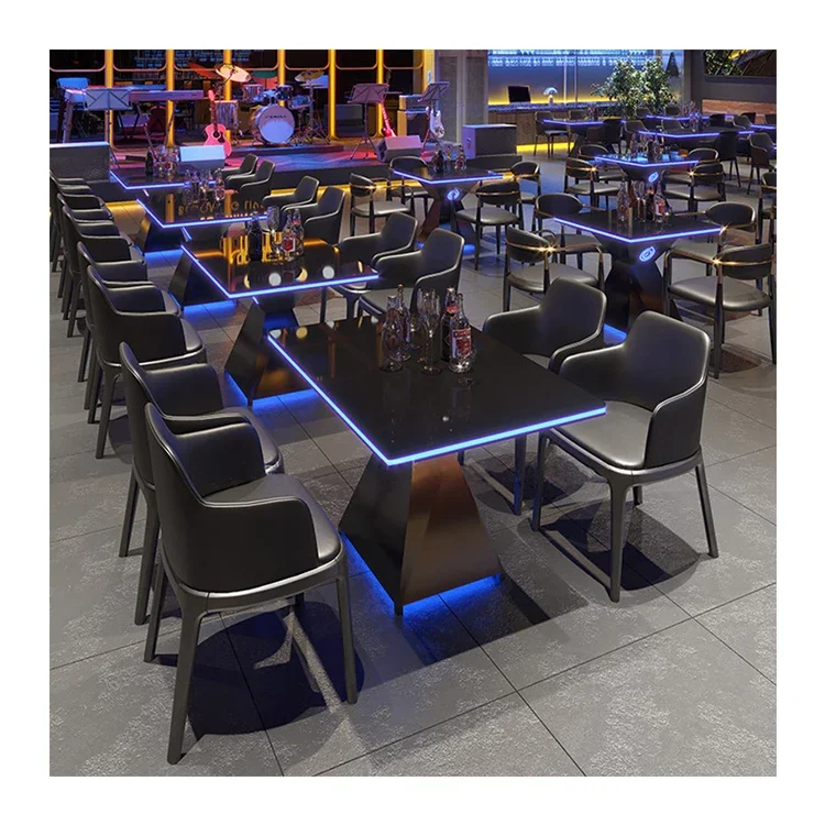 

One-stop shopping for bar tavern ktv bar with lights loose table home bar table and chair combination package wholesale