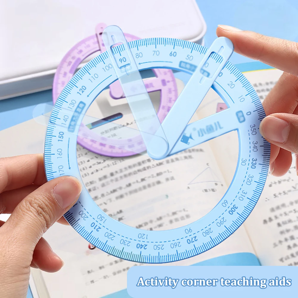 360 degree activity angle teaching tool, student math protractor, multifunctional angle ruler demonstrator