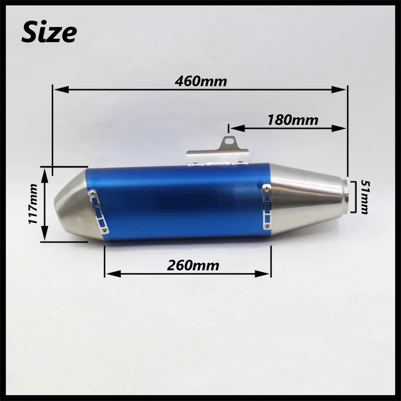 Inlet 51mm Motorcycle FMF Exhaust Pipe Muffler DB Killer Escape Moto Universal for KTM 450 EXC WR450 RC390 CRF230F CRF250F Etc